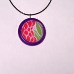 Hand Painted Wooden Pendant Necklace