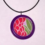 Hand Painted Wooden Pendant Necklace